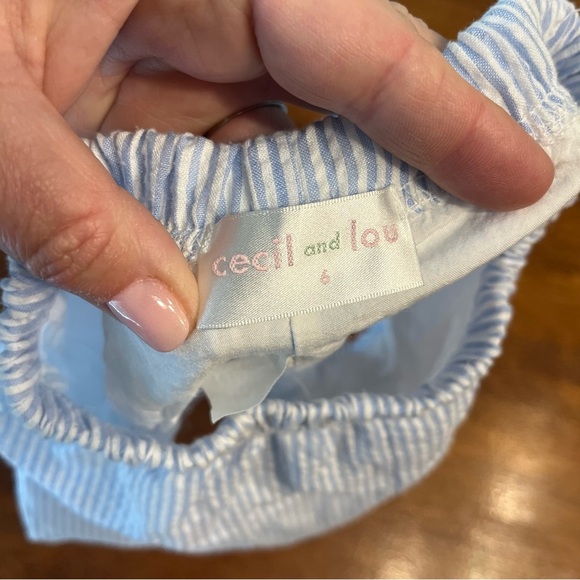 Cecil and Lou Striped Blue and White Shorts seersucker size 6 - Picture 3 of 4